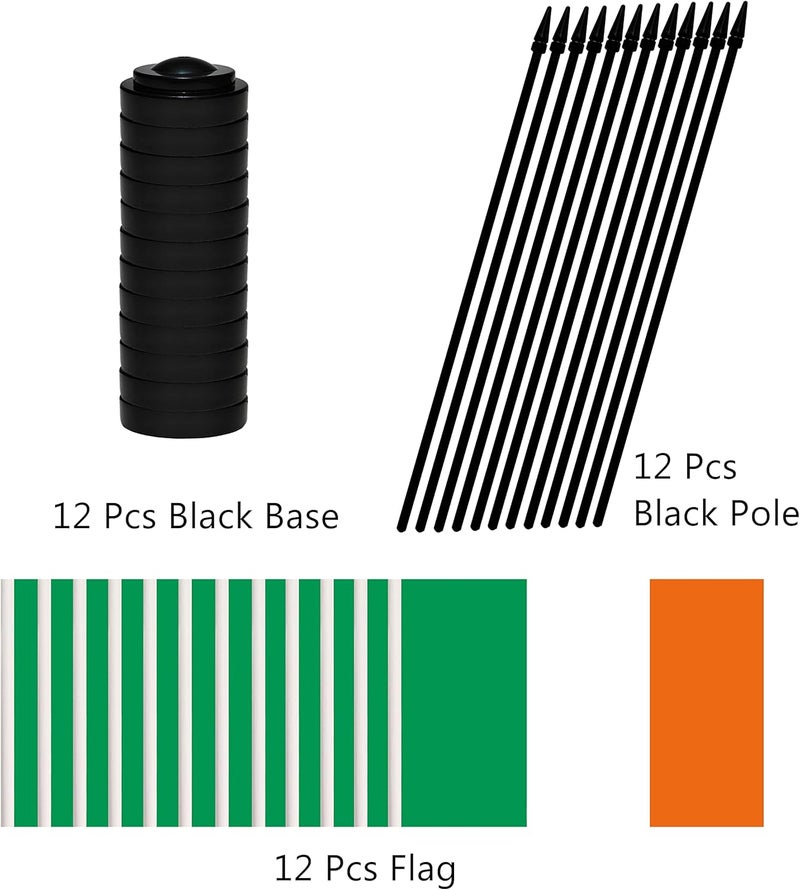 BCLin 12 Pack Ireland Desk Flags Set, Irish Small Mini Table Office Flags With 12" Solid Black Pole, Black Base and Spear Top, Miniature Desktop Flag, Home Decoration, Office Decoration, Festival - Image 3